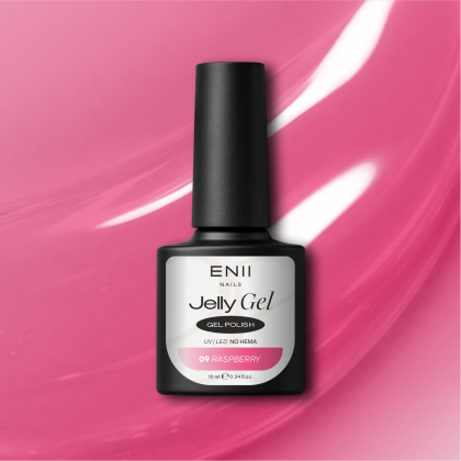 ENII Jelly Gel 09 Raspberry 10 ml - průsvitný gel lak UV/LED NO HEMA