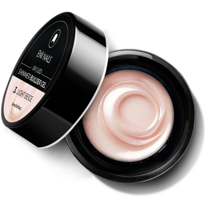 Shimmer Builder Gel 3 Light Beige - třpytivý modelovací gel, 15 ml